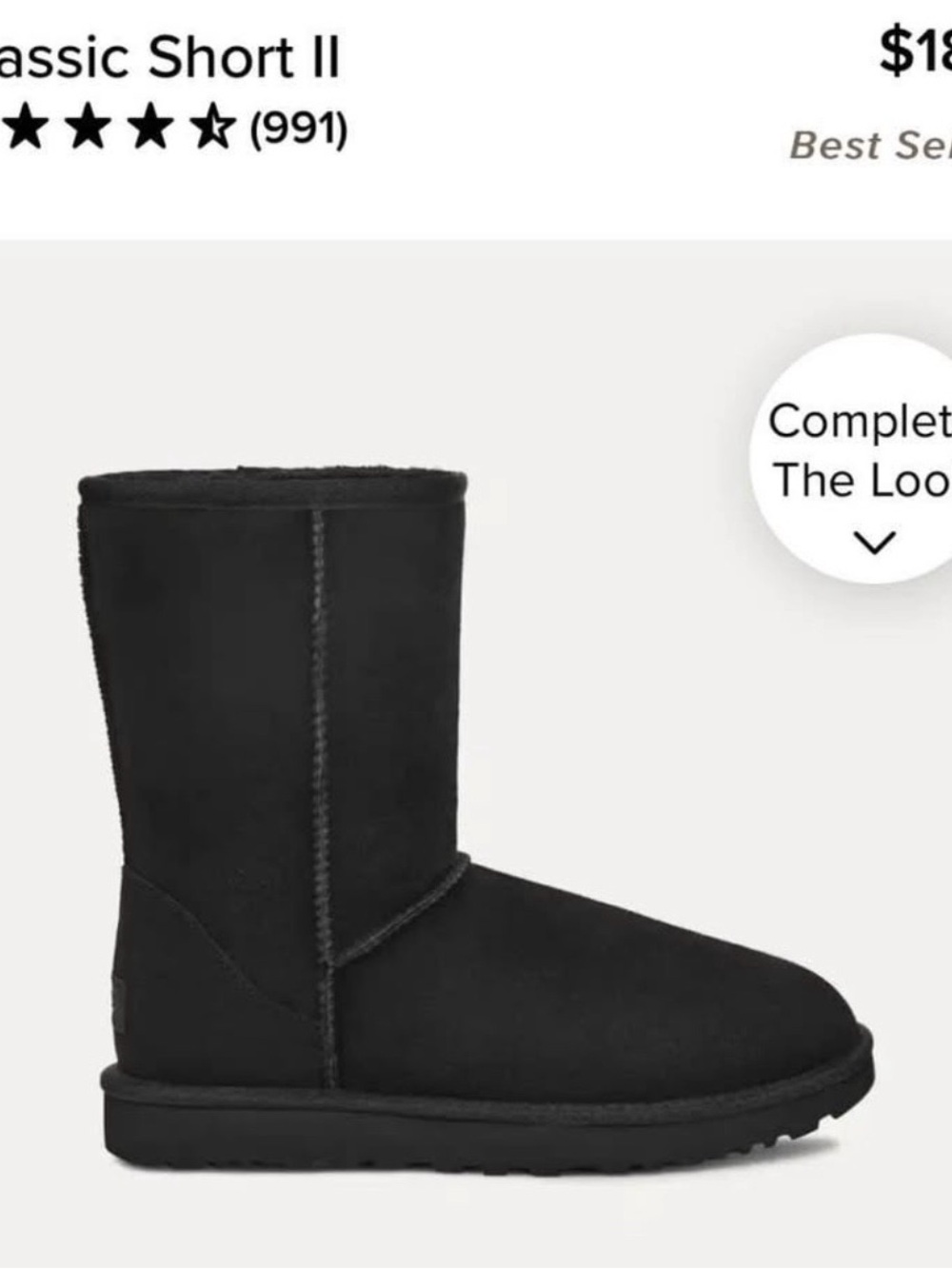 Classic Short Ugg Black Boots sz 6